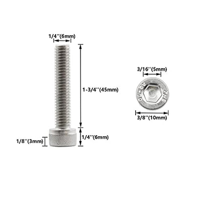 20 PCS Socket Head Cap Screws, TTZEZE 304 Stainless Steel Metric Machine Bolts Hex Socket Screw, Socket Drive Bright Finish Full Machine Threads for Shelf Chair Desk Install Repair (M6x45mm) - color: M6, size: 45mm