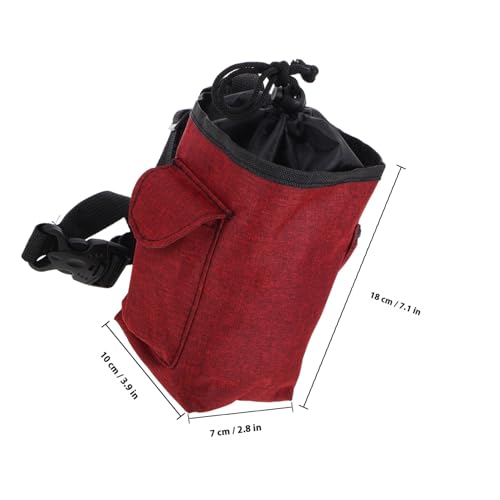 Outanaya Climbing Chalk Bag for Bouldering with Adjustable Belt and Zipper Storage Pockets, Wine Red Chalk Bucket Pouch for Rock Climbing, Gymnastics, and Weightlifting