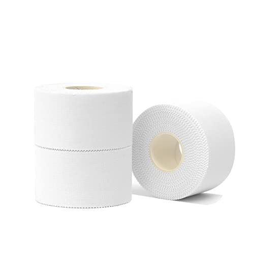 (3 Pack) Lobtery White Athletic Tape (1.5" x 10yds)Breathable type Very Strong Athletic Tape No Sticky Residue for Athletes, Sport Trainers and First Aid Injury Wrap, Suitable for Fingers Ankles Wrist - color: White Athletic Tape (3 Rolls), size: 3 Rolls