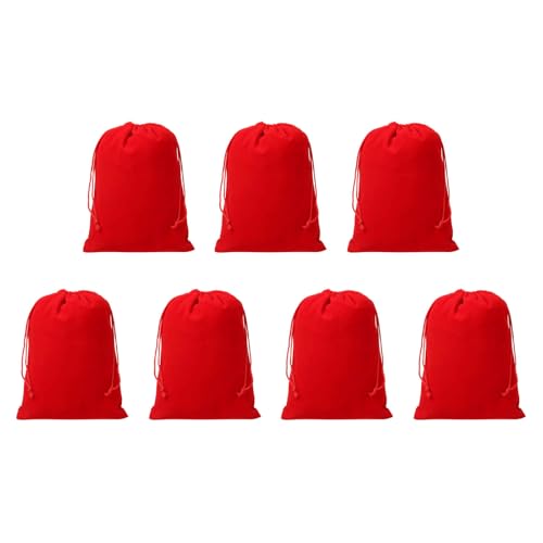 Drawstring Dice Bag 5.91" x 7.87" Durable Flocking Cloth Tarot Card Bag Perfect for Dice Storage & Jewelry & Chess & Cosplay Coin & Board Gaming Accessories (Red, 7pcs) - color: Red, size: 5.91"x7.87"