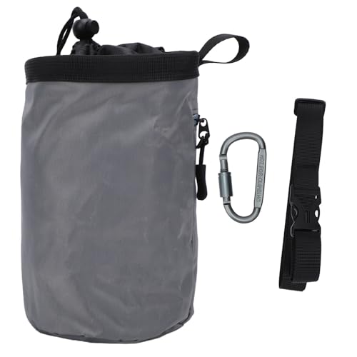 Fabater Climbing Chalk Bag, Large Capacity Abrasion Proof Oxford Fabric Soft Fleece Lining Gym Chalk Bag, Rock Climbing with Adjustable Waist Belt for Rock Weightlifting
