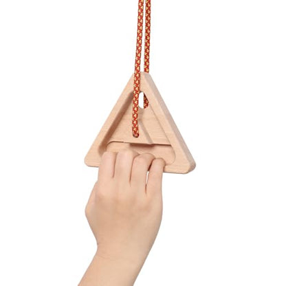 Rock Climbing Hangboard, 2Pcs Triangle Hang Board for Climbing Finger Strength, Rope-Mounted Portable Fingerboard Trainer with Multiple Grip Holds, Lightweight Wooden Design