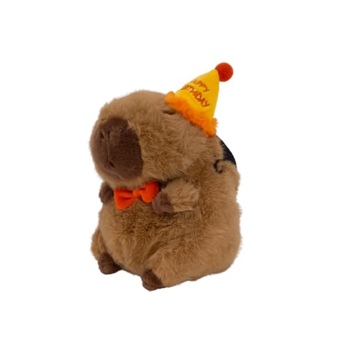 Rock Climbing Chalk Bag – Cute Plush Chalk Bag for Bouldering, Gym, Indoor & Outdoor Climbing – Drawstring Closure, Adjustable Waist Belt – Fun Character Design for Climbers - color: Capybara Birthday