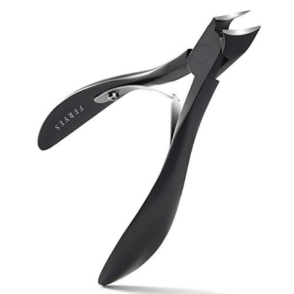 FERYES Precision Toenail Clipper for Thick or Ingrown Toenails, 4R13 Stainless Steel Nail Cutter, Manicure Pedicure Clipper - Black - color: Black