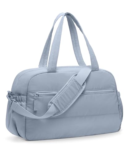 Gym Bag for Women, Travel Duffle Bags with Wet Pocket, Lightweight Carry on Bag Overnight Weekender Duffel Bag, Water Resistant (Haze Blue) - color: Haze Blue