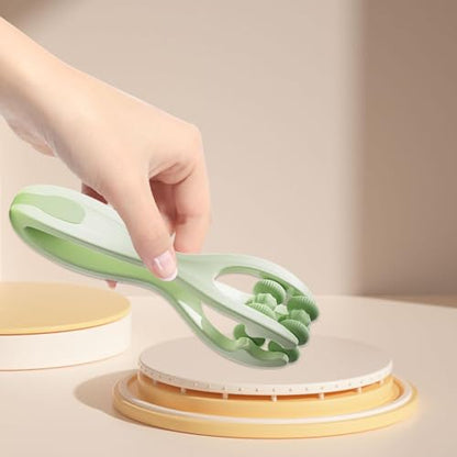 Finger Massager Roller Points Office Massager Double Roller PP Silicone Functional Relief Suitable for Gift Giving Outdoor Occasions, Green - color: Green