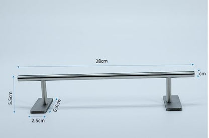 LEEFAI Fingerboard Rail Obstacles 28x5.5cm -Stainless Steel Finger Mini Skateboard Round Rail for Your Fingerboard ramps and Park