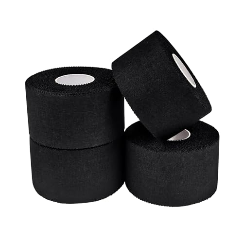 Athletic Tape Athletic & Medical Trainers & First Aid Tape for Injuries Wrist Ankle Finger Tape Easy to Tear & No Sticky Residue (White) (BK1.5in*10yd*4rolls) - size: BK1.5in*10yd*4rolls