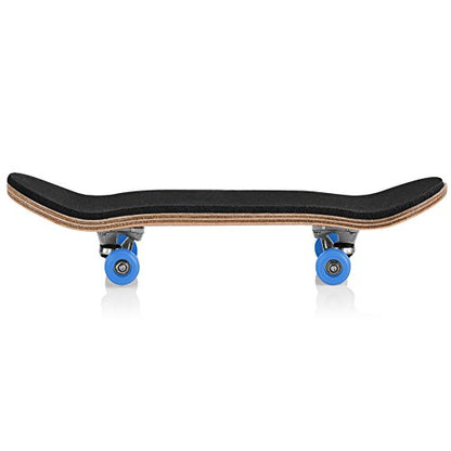 fuwinkr Complete Fingerboard, Maple Wood Mini Fingerboard with Upgraded Components, Reduce Pressure, Gifts for Kids, 3.78 x 1.1 inch (Dark Blue)