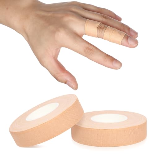 YUXIANLB Finger Tape, 0.5 Inch x 10 Yard Nude Athletic Tape Extra Strong Adhesive, 2 Rolls Sport Tape, Medical Tape, Foot Tape for Rock Climbing, Grappling, Basketball, Lifters and BJJ Finger Tape - color: Nude, size: 2 Count (Pack of 1)