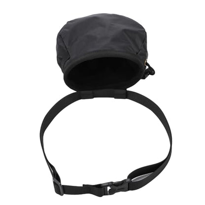 Pomya Large Capacity Chalk Bag for Rock Climbing | Oxford Cloth with Fleece Lining, Drawstring Closure Gym Pouch for Bouldering and Weightlifting, Black