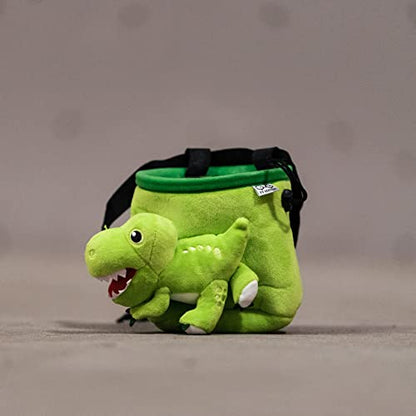 YY Vertical Trex Rock Climbing Chalk Bag, Perfect for Both Adults and Kids, Chalk Bag for Bouldering, Cute chalkbag for Mountain Lovers, Chalk Pouch