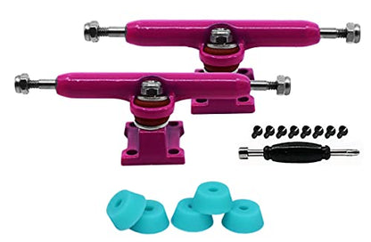 34mm Prodigy Gen2 Pro Fingerboard Trucks - Pro Style Base and Hanger with Custom Pivot Tuning and Pro Duro Bubble Bushings - Pink Colorway - color: Pink, size: 34mm