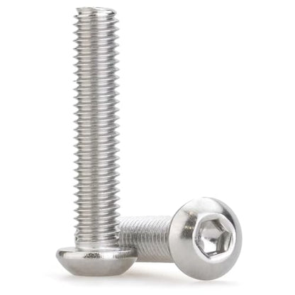 M2.5 x 18mm 60 Pcs Button Head Socket Cap Screws, 304 Stainless Steel (18-8), Fully Threaded, Bright Finish, Allen Hex Drive, Includes Hex Wrench, for Furniture, DIY, 3D Printing - size: M2.5 x 18mm-60 PCS