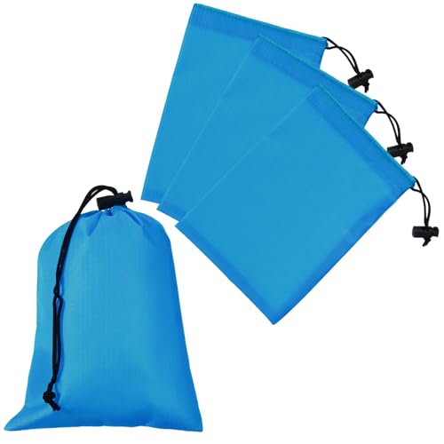 Drawstring Bag with Toggle, Stuff Sack String Waterproof Travel Storage Bags Cinch Stuff Pouch -Fitting for (Gym/Traveling/Hiking/Yoga/Office/Shoes) 8 x 6 & 4 Pack & Indigo - color: Indigo, size: 8 x 6"
