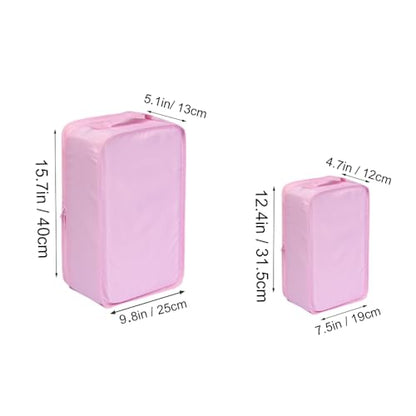 Travel Shoe Bags, Foldable Waterproof Shoe Pouches Organizer-Double Layer (2+2 Pink Shoebags) - color: Pink, size: 2+2 Packs