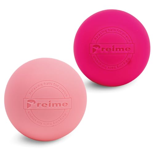Massage Lacrosse Balls for Myofascial Release, Trigger Point Therapy,Manual Massage Balls, Muscle Knots, and Yoga Deep Tissue Massage. Set of 2 Firm Balls (Pink＆Light Pink) - color: Pink＆light Pink
