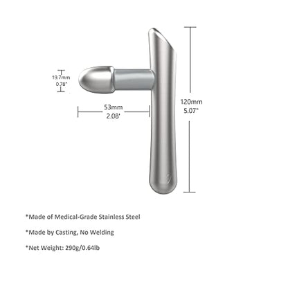 LittleMum T-Bar Massage Tool - Myofascial & Foot Reflexology Massager, Stainless Steel, Heavy Duty