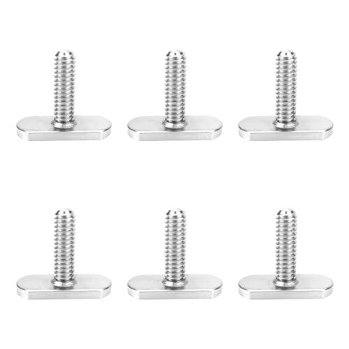 T Bolts for Kayak Track/Rail, Kayak Track Mount Accessories Screws 1 Inch Long, Nuts 1/2 Inch Wide, Kayak Hardware T-Slot Bolts 6 Pack - size: 1 Inch