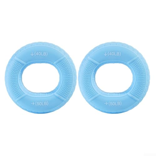 Silicone Hand Grip Ring Carpal Expander For Finger Forearm Strength Training, High Elasticity Non-Slip Gym Exercise Tool For Athletes And Climbing(2pcs blue) - color: blue, size: 2pcs