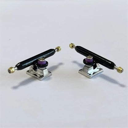 2pcs Inverted Kingpin Fingerboard Truck 34mm 32mm with Soft Bushing for Finger Skateboard(Silver Black) - color: Silver Black