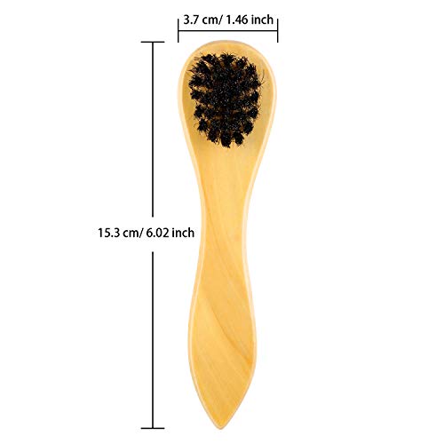 Jovitec 3 Pieces Horsehair Polish Applicator Brush Kit Saddle Soap Shoe Shine Brush Leather Boot Clean Dauber Applicators - color: Wax Yellow
