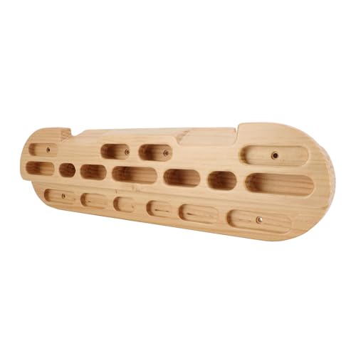 RiToEasysports Climbing Fingerboard, Wooden Hangboard for Rock Climbing Training with Finger Holes of Varying Lengths and Depths, Portable Pull Up Bar Grip Strengthener