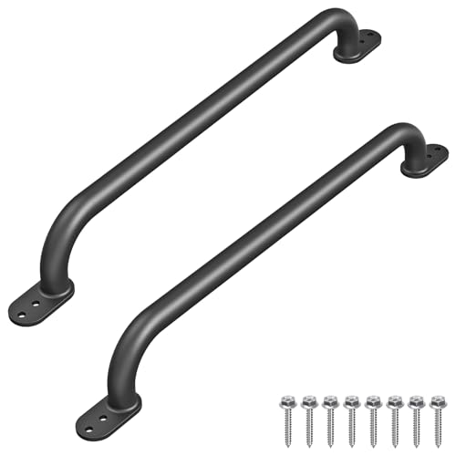 Dolibest 30 Inch Metal Safety Handles, Playground Ladder Handle, Long Grab Handles for Kids Playhouse, Treehouse, Rock Climbing Wall, Swing Set Accessories, Indoor & Outdoor Use (2PCS)-Black - color: D: Black-30 Inch-2pcs