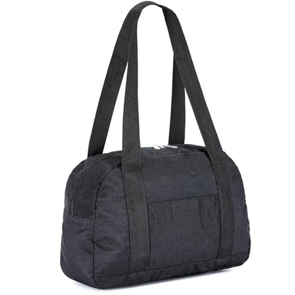 Mini Gym Bag for Women Girls, 12 inch Small Gym Tote, Lightweight Small Carry On Duffle Bag for Travel Sports - color: Black