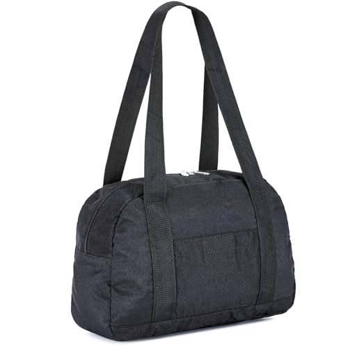 Mini Gym Bag for Women Girls, 12 inch Small Gym Tote, Lightweight Small Carry On Duffle Bag for Travel Sports - color: Black