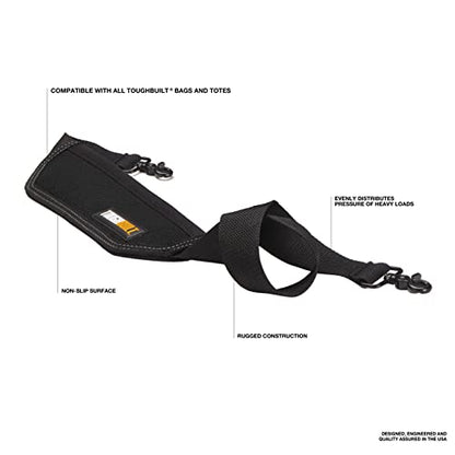 ToughBuilt – Shoulder Strap, Heavy-Duty Adjustable Padded Shoulder Strap with Non-Slip Comfort Pad & Metal Swivel Hooks, Reinforced Webbing for Tool Bags, Totes and Jobsite Gear