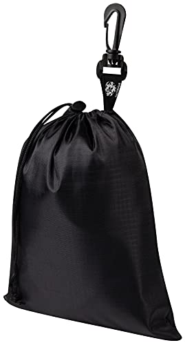 PALTERWEAR Nylon Drawstring Bag with Clip (7 x 9 Inch, 5-Pack, Black) Cinch and Ditty Pouch for Travel, Wardrobe, Outdoors - size: 7 x 9 inch