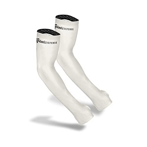 FARMER'S DEFENSE Gardening Arm Sleeves|UV Cooling Protective Sleeve Women & Men|Anti-Scratch Cover Sun UPF Outdoor Protection - Cream - XS - color: Cream, size: X-Small