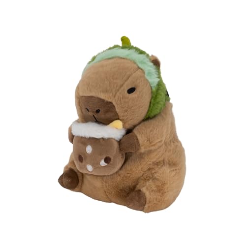 Rock Climbing Chalk Bag – Cute Plush Chalk Bag for Bouldering, Gym, Indoor & Outdoor Climbing – Drawstring Closure, Adjustable Waist Belt – Fun Character Design for Climbers - color: Capybara Boba