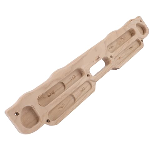 Wooden Rock Climbing Hangboard, Solid Wood Fingerboard Training Board for Bouldering Pull Up with Mounting Kit for Home Climbing Gym