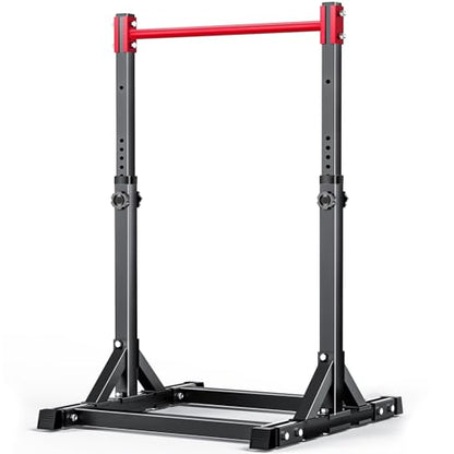AFFLUENT Pull Up Bar Stand Free Standing Pull Up Bar Station 8 Adjustable Heights Power Tower for Home Gym Workout 330lbs Capacity - color: Red