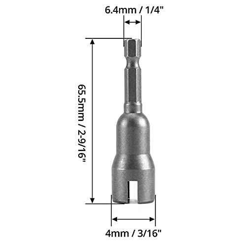 QWORK Wing Nut Driver, 2 Pack, Power Wing Nut Drill Bit Socket Tool with 1/4 Quick Connect Hex Shank, for Panel Wing Nuts, Screws Eye C Hook