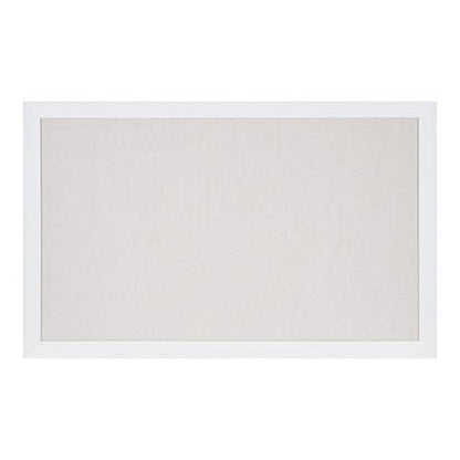 DesignOvation Beatrice Framed Linen Fabric Pinboard, 27x43, White, Rustic Coastal Memo Board Wall Organizer - color: White, size: 27" x 43"