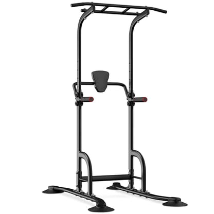 BangTong&Li Power Tower, Pull Up Bar Dip Station/Stand for Home Gym Strength Training Workout Equipment - color: Black-02