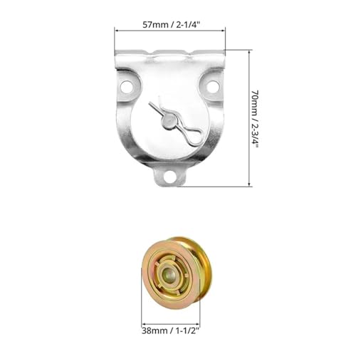 U Groove Stainless Steel Wall Pulley 10 Pieces Wall Mount Pulleys,1-1/2" Ceiling Mount V-Groove Single Pulley Hardware Accessory for 3/8" Wire Or Rope