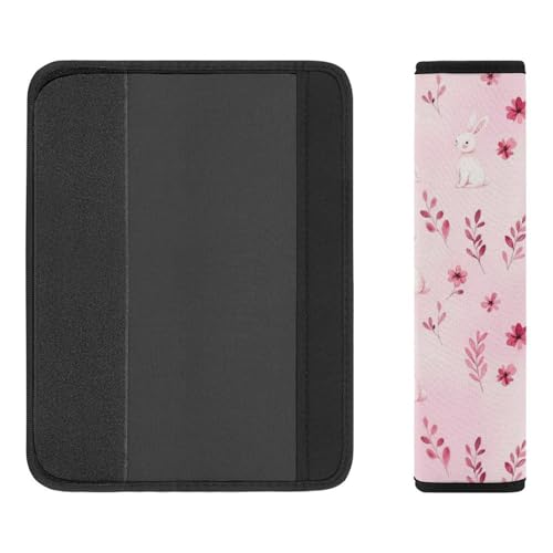 2 Pack Cute Rabbit Bunny Flower Pink Seat Belt Shoulder Pad Universal Soft and Comfortable Shoulder Protector for Kids, Most Cars, Pressure Relief - color: Pattern 266