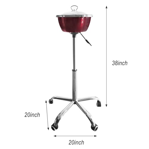 Portable Gym Chalk Stand with Stainless Steel Bowl Freestanding Gym Chalk Holder Bucket with Heavy Duty Rolling Wheels for Gymnastics Weight Lifting Climbing Accessories,Red