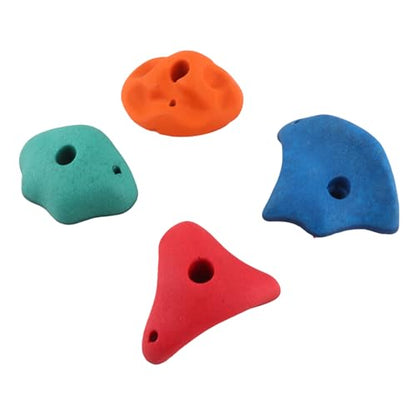 Climbing Holds Colorful Resin Fiber Diverse Shapes for Childrens Rock Wall, 5-Pack Set for Outdoor Play