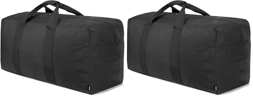 Vorspack Extra Large Duffle Bag for Travel - 100L Duffel Bag for Men Gear Bag for Storage Foldable Weekender Bag for Overnight Camping - Black (Pack of 2) - color: Black, size: 100 l (Pack of 2)