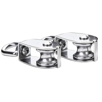 TooTaci 25MM Pulley System, 2 Pcs M25 304 Stainless Steel Pulleys Block | 66ft Nylon Rope & Spring Snap Hook, Single Pulley Wheel for Indoor Outdoor Lifting Project - size: 4MMrope
