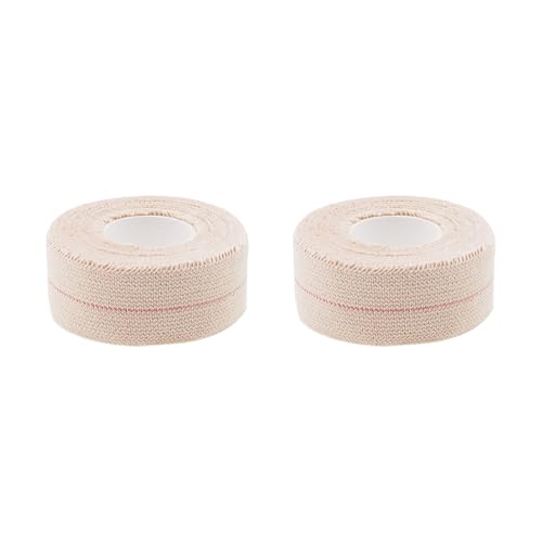 Adhesive Bandage Tape,ULIFESTAR Flexible Medical Bandage Wrap,Elastic Athletic Tape,Cotton Stretch Skin Sports Tape,Cohesive Bandage Wrap for Ankle,Knee (Beige, 2.5cm*4.5m/0.98inch*5Yard, 2 Rolls) - color: Beige, size: 2.5cm*4.5m/0.98inch*5Yard, 2 Rolls