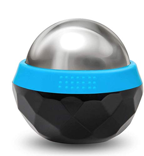 Coolrunner Cold Massage Roller Ball, Cryosphere Cold Massage Ball- Heat Therapy & Cold Therapy Relief with Cold Gel Core- Helps with Muscles Recovery and Inflammation for Shoulders, Neck (Black Blue) - color: Black Blue