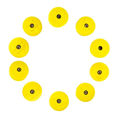 Atomik Rock Climbing Holds Set of 10 Medium Bolt-On Emoji Jugs in Yellow