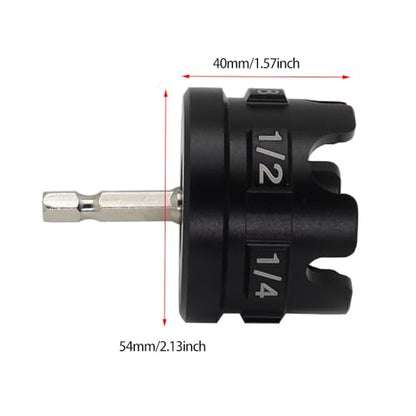 Universal Threaded Rod Nut Runner, Aluminum Alloy Nut Zipper Drill Attachment for Fast Nut and Bolt Removal, All Thread Nut Driver for 1/4, 3/8, 1/2 Inch Threaded Rods, Conduit Racks and Strut Systems - color: Black2