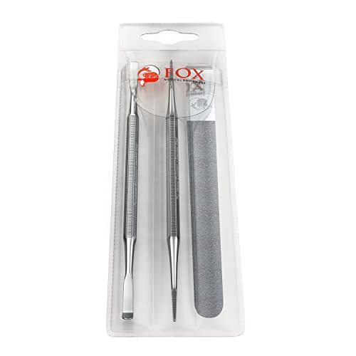 Fox Medical Equipment Ingrown Toenail Treatment Kit – Diamond File & Professional Toenail Lifter Tool – Surgical Stainless Steel Set for Pain-Free Relief, Precision Pedicure & Safe Nail Care